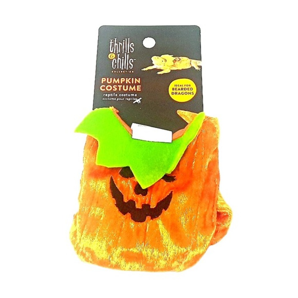 Thrills & Chills Collection Halloween Pumpkin Reptile Costume For Bearded Dragon